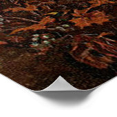 Poster Citrouille de pèlerin feuilles d'automne (Coin)