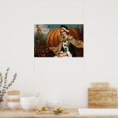Poster Citrouille de pèlerins - Feuilles automnales (Cuisine)