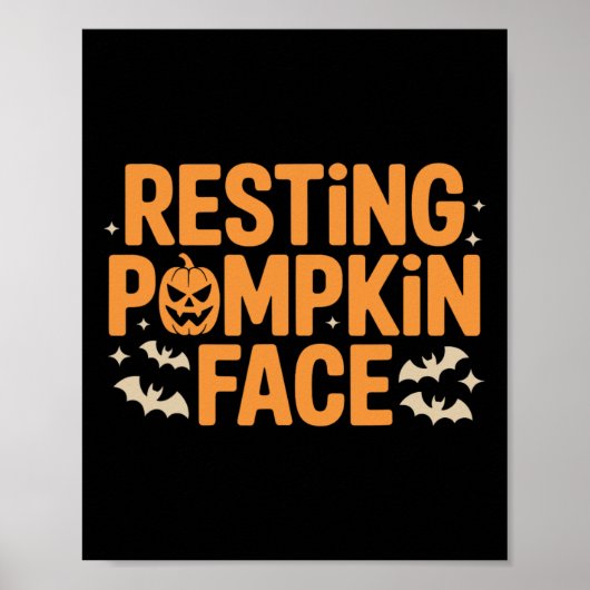 Poster Citrouille de repos Face Bold T Halloween Tee (Devant)