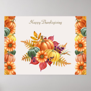Poster Citrouille de Thanksgiving