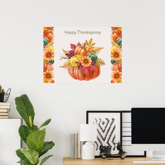 Poster Citrouille de Thanksgiving (Bureau à domicile)
