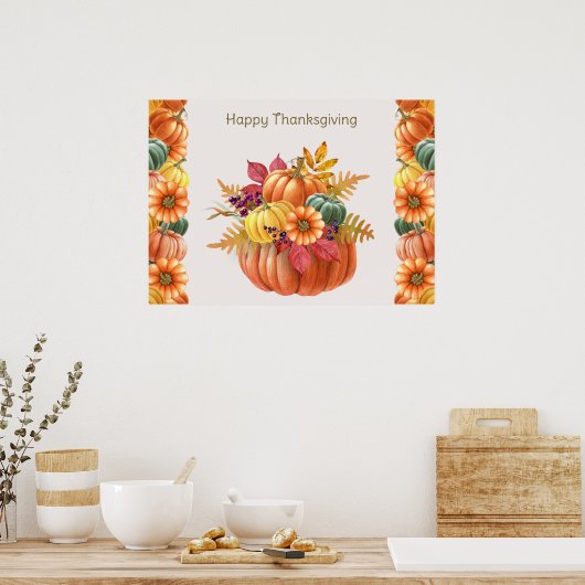 Poster Citrouille de Thanksgiving (Cuisine)