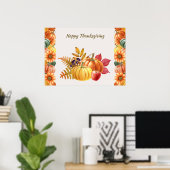 Poster Citrouille de Thanksgiving (Bureau à domicile)