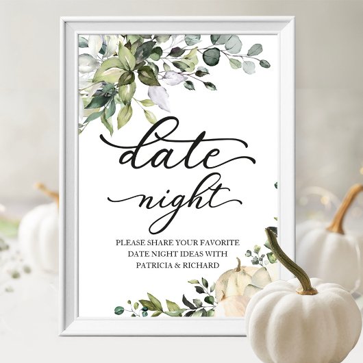 Poster Citrouille de verdure Date d'automne Jar de nuit