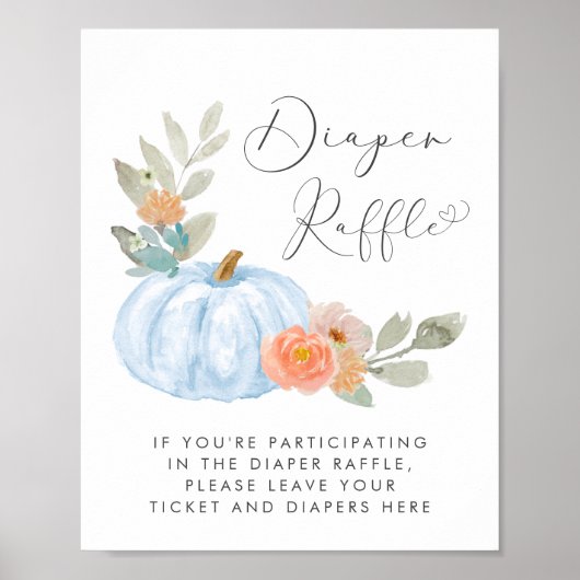 Poster Citrouille Déchets Raffle Baby Boy Douche (Devant)