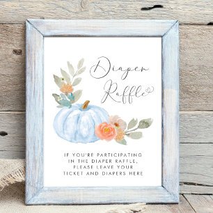 Poster Citrouille Déchets Raffle Baby Boy Douche
