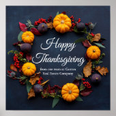 Poster Citrouille d'entreprise bon thanksgiving Wreath pe (Devant)