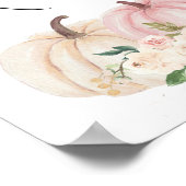 Poster Citrouille Devinez combien de baisers Baby shower  (Coin)