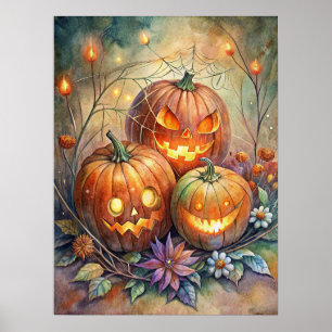 Poster Citrouille d'Halloween