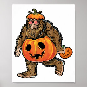 Poster Citrouille d'Halloween Bigfoot Halloween