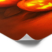 Poster Citrouille d'Halloween brillant avec chat noir mig (Coin)