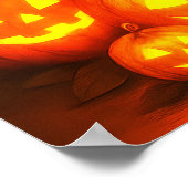 Poster Citrouille d'Halloween brillant avec un mignon pot (Coin)