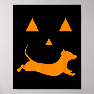 Poster Citrouille d'Halloween Dachshund Jack-o-lantern Co