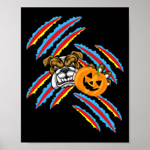 Poster Citrouille d'Halloween de Bulldog Maman