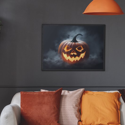 Poster Citrouille d'Halloween effrayant