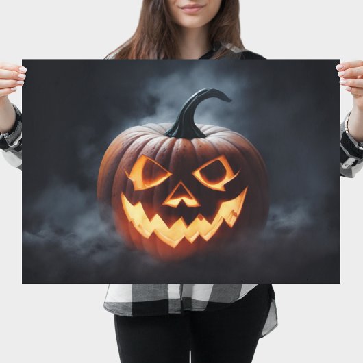 Poster Citrouille d'Halloween effrayant