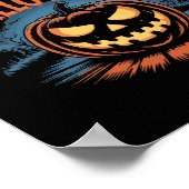 Poster Citrouille d'Halloween effrayante (Coin)