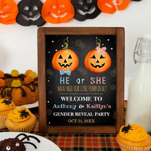 Poster Citrouille d'Halloween Genre Revela fête Bienvenue