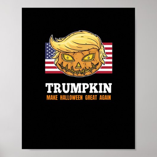 Poster Citrouille d'Halloween Trumpkin avec Drapeau (Devant)