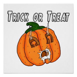 Poster Citrouille drôle cadeau vilain canular Halloween