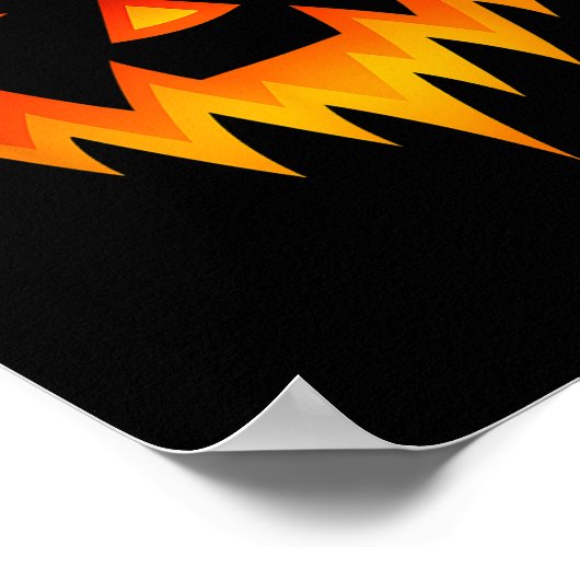 Poster Citrouille effrayant Jack-o'-lantern Face Hallowee (Coin)