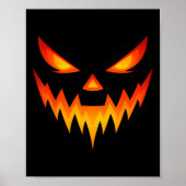 Poster Citrouille effrayant Jack-o'-lantern Face Hallowee (Devant)