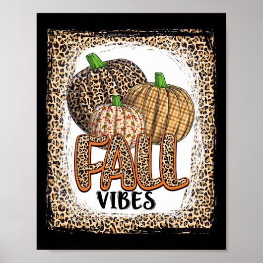 Poster Citrouille Empreinte de léopard Automne Vibes d'ac (Devant)