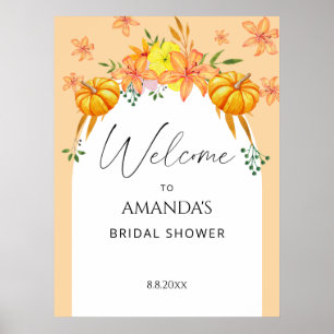 Poster Citrouille et nénuphars douche nuptiale d'automne 