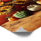 Poster Citrouille et tournesols d'automne (Coin)