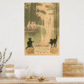 Poster Citrouille fantôme Chat noir Elfes (Cuisine)