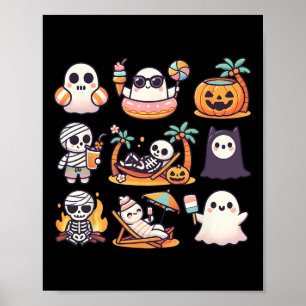 Poster Citrouille Fantôme d'été Halloween Éffrayant S