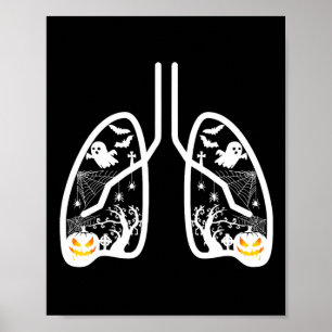 Poster Citrouille Fantôme pulmonaire rétro-thérapeutique