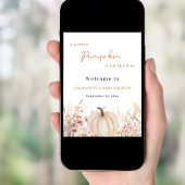 Poster citrouille fleur sauvage baby shower