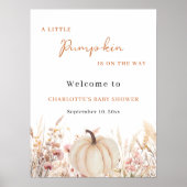 Poster citrouille fleur sauvage baby shower (Devant)