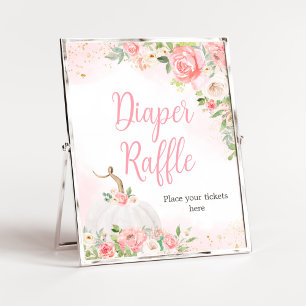 Poster Citrouille Floral Automne Baby shower Déchets Raff