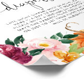 Poster Citrouille floral bourguignon Late nuit couche jeu (Coin)