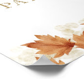 Poster Citrouille Floral Mariage de automne Bienvenue (Coin)