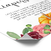 Poster Citrouille florale Jeu de couches de nuit (Coin)