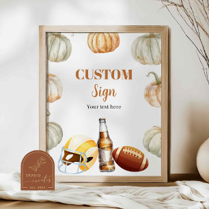 Poster Citrouille Footballs Couple Douche Panneau personn
