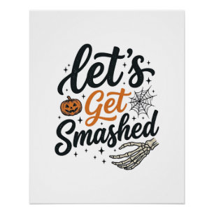 Poster Citrouille Halloween Défonçons-Nous