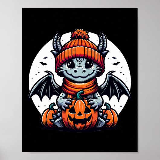 Poster Citrouille Halloween Dragon (Devant)