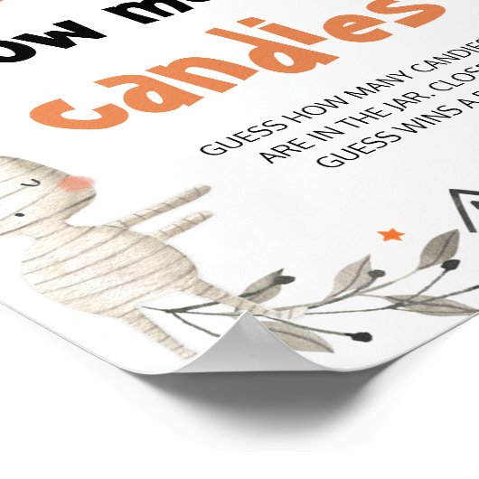 Poster Citrouille Halloween mignon Devinez Combien De Can (Coin)