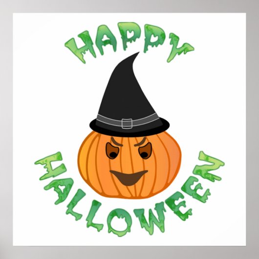 Poster citrouille "HAPPY HALLOWEEN" (Devant)
