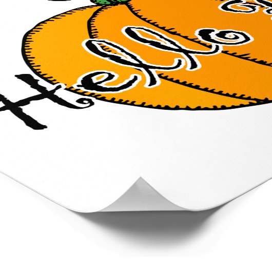 Poster Citrouille Hellow Citrouille Automne Bonjour Autom (Coin)