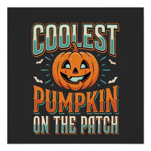 Poster Citrouille la plus cool du patch Design Halloween_ (Devant)