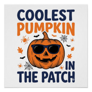 Poster Citrouille la plus cool du patch Halloween Shirt_1