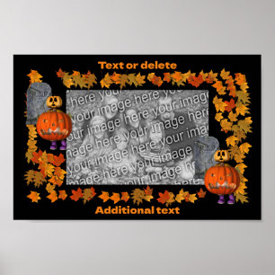 Poster Citrouille Man Halloween Frame Ajouter Votre Photo