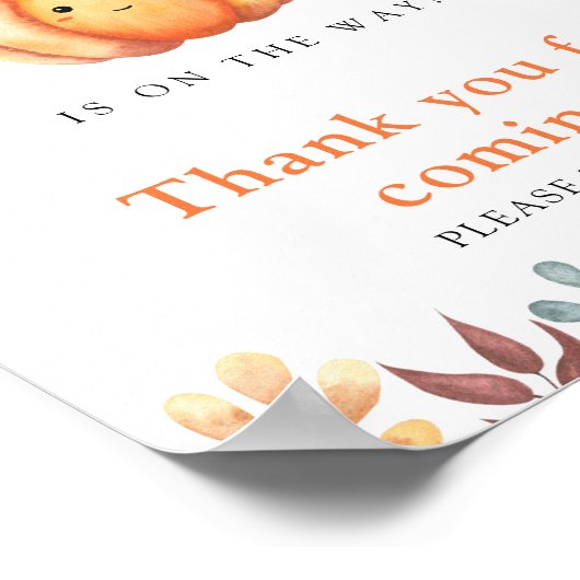 Poster Citrouille \ Merci pour venir (Coin)