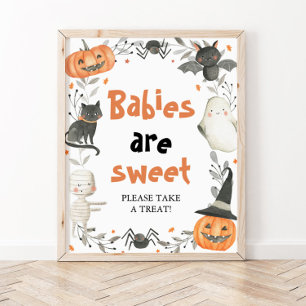 Poster Citrouille mignon Halloween Les bébés sont doux si