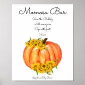 Poster Citrouille Momosa Bar Baby shower (Devant)